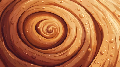 Concentric Spiral in Warm Amber: Rendered Three-Dimensional Texture.