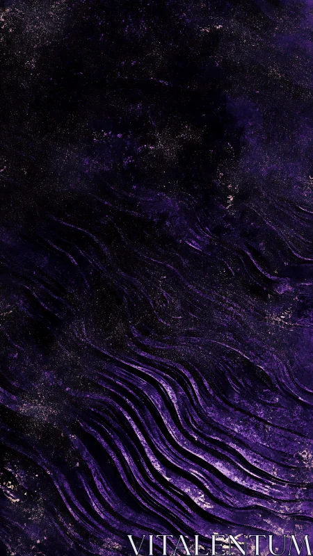 Violet abstract waves with metallic cosmic texture.