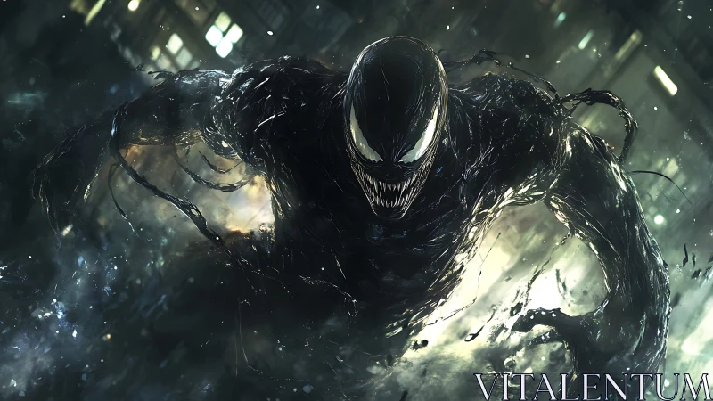 Brooding alien antihero surges forward in inky city chaos.