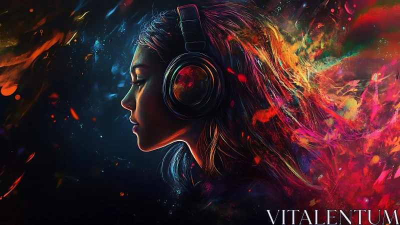 Headphoned daydreamer dissolves into swirling neon soundscapes