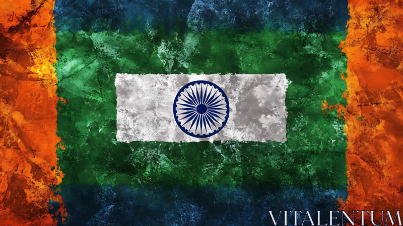 Bold textured Indian flag radiates color and spirited pride