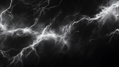 Electric storm clouds dancing across a deep night sky.