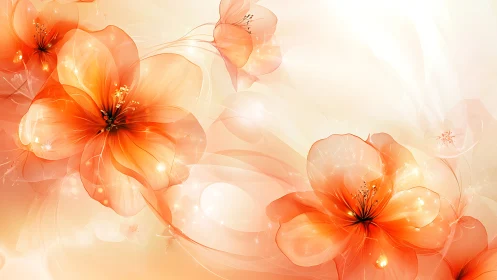 Luminous macro florals in layered translucent digital bloom.