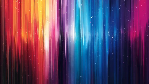 Vibrant abstract vertical streaks in cosmic digital art style.