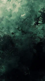 Emerald mist drifting into deep midnight shadows.