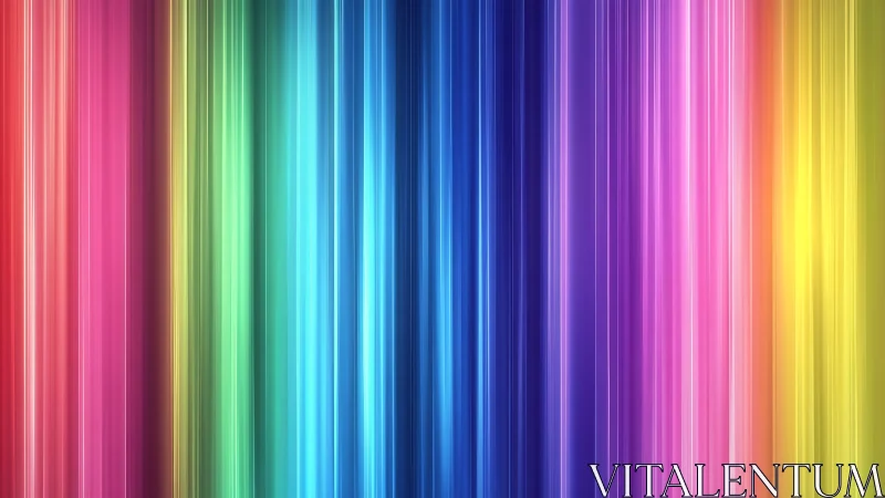 Chromatic Lightfall Columns In A Neon Rainbow Corridor.