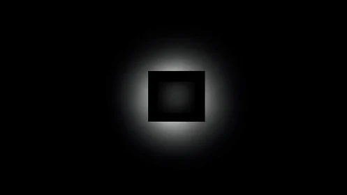 Square eclipse hums quietly at the center of darkness