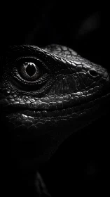 Midnight dragon gaze carves light from polished scales