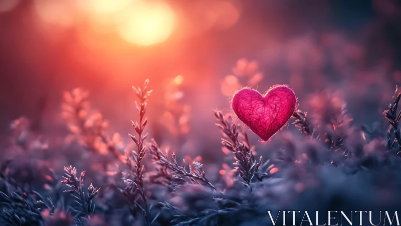 Crimson Heart Blooms in Golden Sunset Light