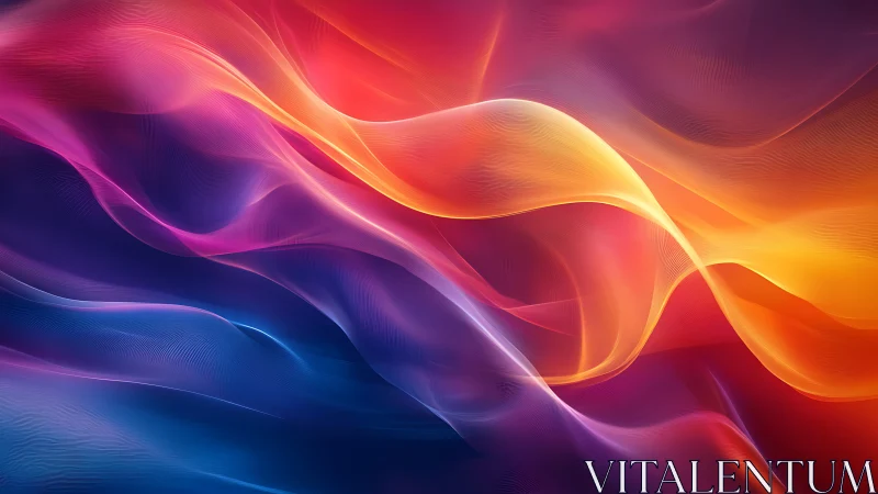 Multicolor gradient waveforms in abstract flowing layers.