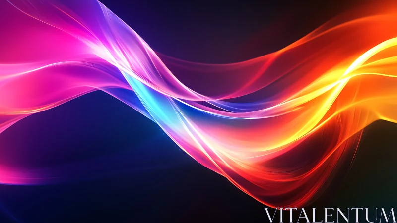 Luminous ribbons of color drifting across a twilight void.