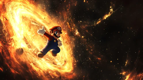Mario's Fiery Adventure Through the Cosmos.
