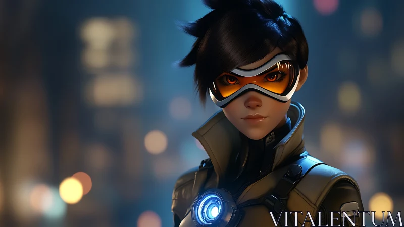 Neon winds pause as the goggled time-runner owns midnight streets