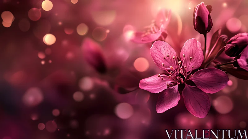 Macro Floral Study with Bokeh Depth and Atmospheric Lighting.