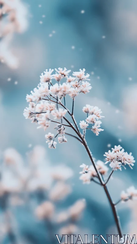 Crystalline frost-laden inflorescences photographed with shallow optical depth.