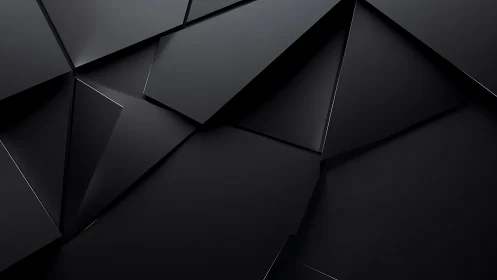 Shadowed graphite panels quietly collide in geometric hush