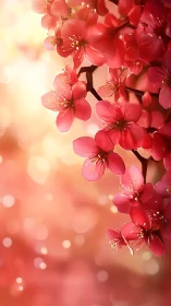Blossoming Warmth: Red Flowers Dancing in Sunlight.