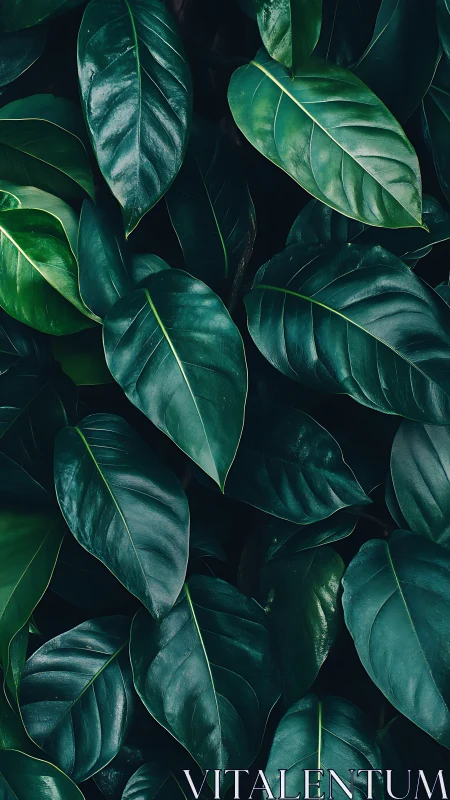 Lush tropical leaves create a deep, calming green backdrop