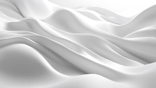 Abstract smooth white waves with soft flowing texture, minimal style.