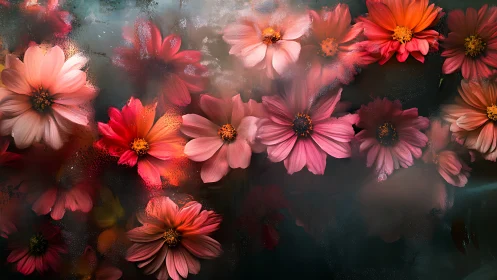 Cosmos Petals Dancing: Where Vibrant Daisies Blur Into Dreamy Abstraction