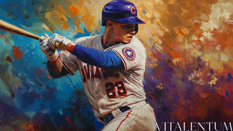 Swinging into color: a bold baseball moment in motion.