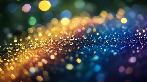 Prismatic dewfield where raindrops masquerade as galaxies.