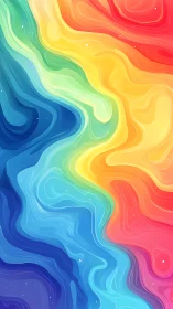 Liquid rainbow canyon drifts through a dreamy color sky.