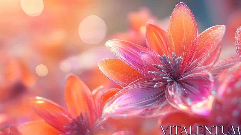 Luminescent Petals Dancing in Prismatic Light.