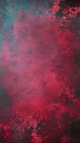 Textured crimson–teal diffusion field with layered pigment noise.