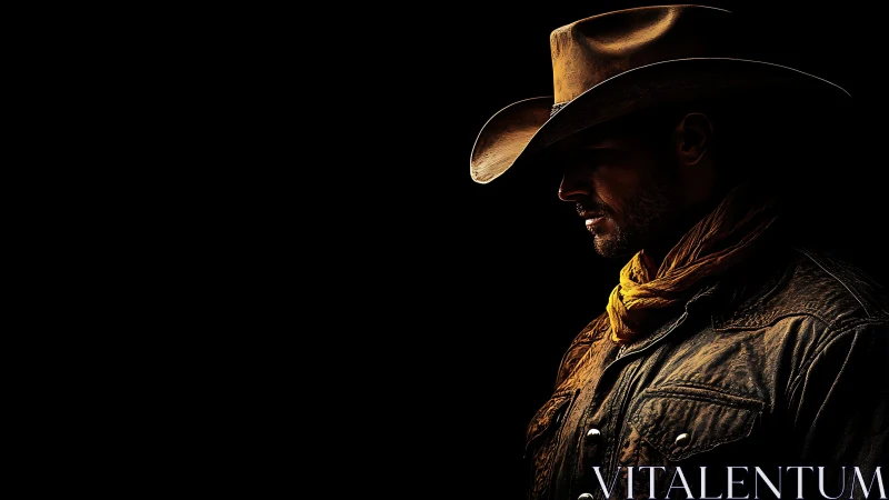 Quiet cowboy silhouette wrapped in warm golden light.