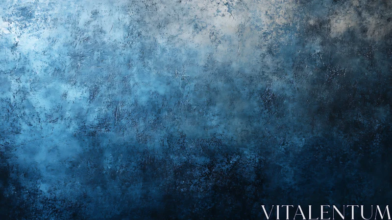 Textured cobalt gradient wall with atmospheric patina effect.