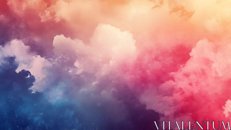 Gradient colored cloudscape fills the frame uniformly