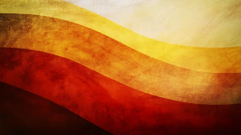 Curved horizontal color bands form a textured abstract field