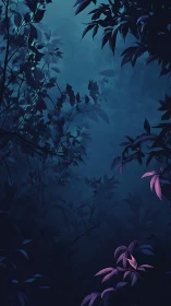 Twilight Garden: Where Purple Blossoms Glow Softly.