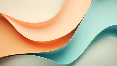 Soft pastel waves fold into a calm abstract minimalist flow