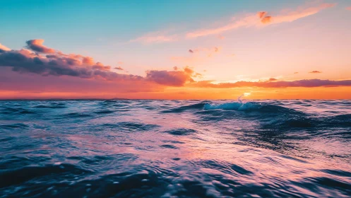 Neon tide hush under a cotton candy horizon sky.