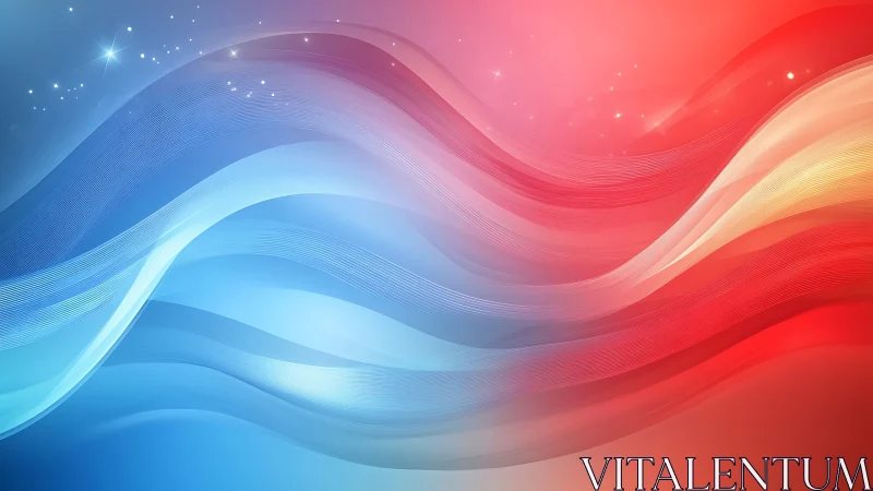 Color gradient waves form layered blue to red light field