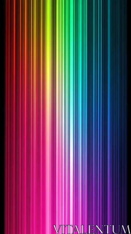 Vertical full-spectrum light bands with neon gradient bloom