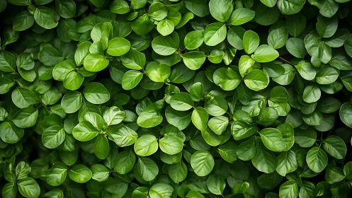 Dense carpet of glossy green leaves fills the entire frame