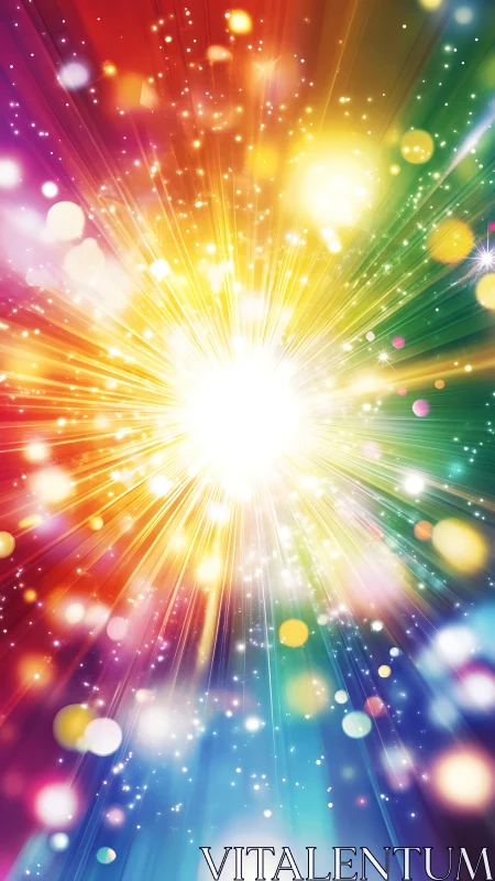 Radial Spectrum Burst with Luminous Bokeh Field Composition.