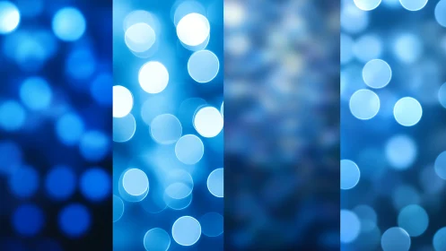 Four drifting bokeh galaxies quietly trade their midnight glow