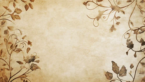 Vintage parchment background with ornate floral borders.