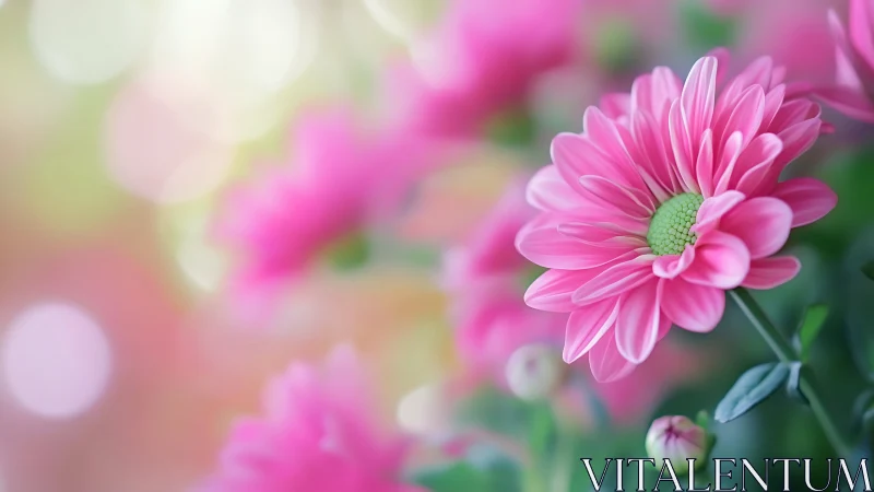Radiant Gerbera Dreams: Pink Petals Dance in Soft Focus Bloom.