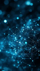 Glowing blue network of light linking a dreamy digital web.
