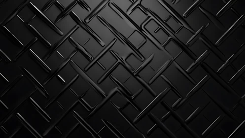 Black 3D surface shows intersecting elongated glossy bars