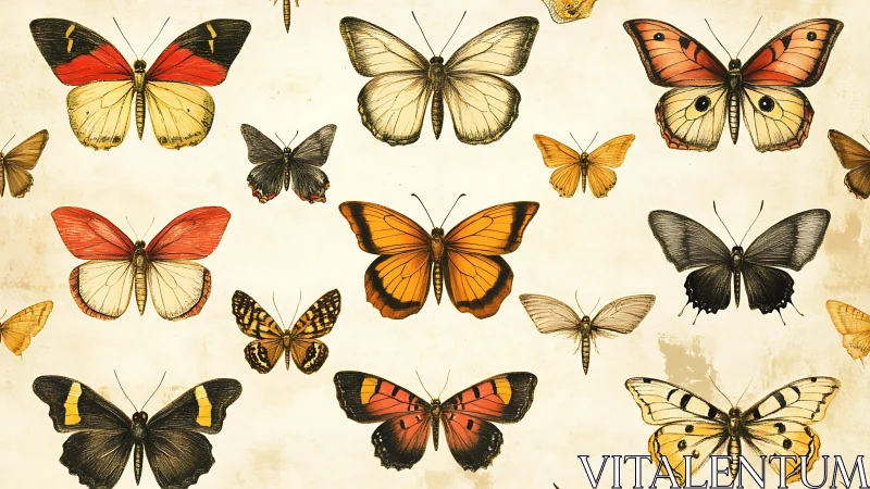Vintage butterfly study shows species diversity on parchment