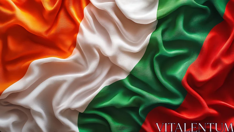 High-detail tricolor fabric simulation with complex wave deformation