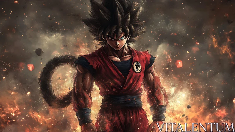 Saiyan firestorm strides from the blast-torn battlefield