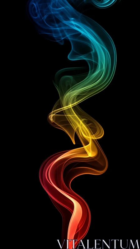 Multicolor volumetric smoke trail shows spectral gradient flow