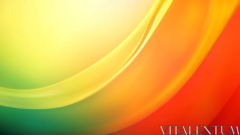 Bold yellow wave across warm red and green gradient background.